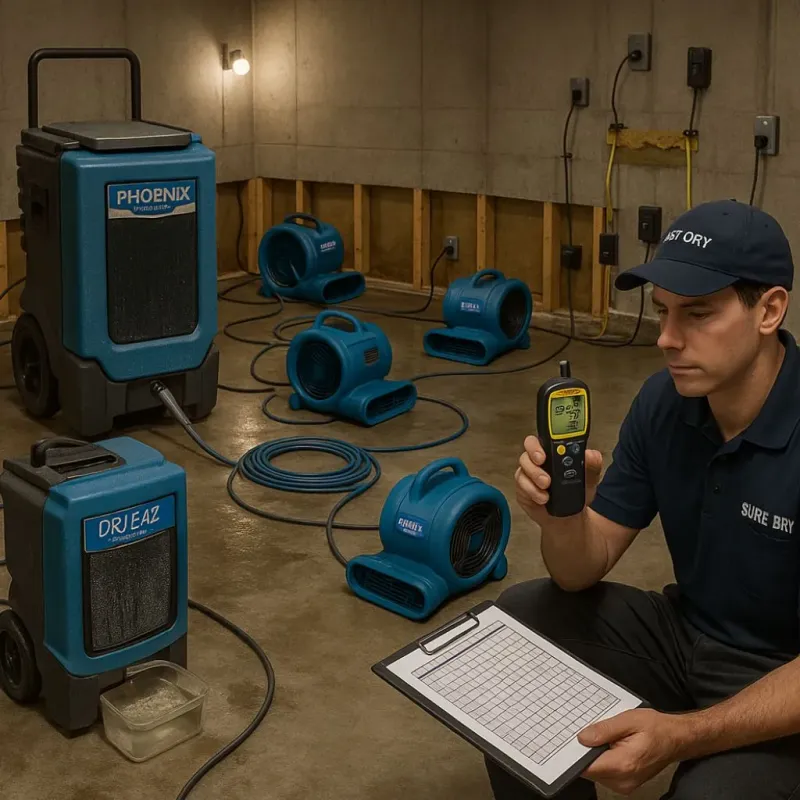 Structural Drying and Dehumidification process in Lowndes County, MS